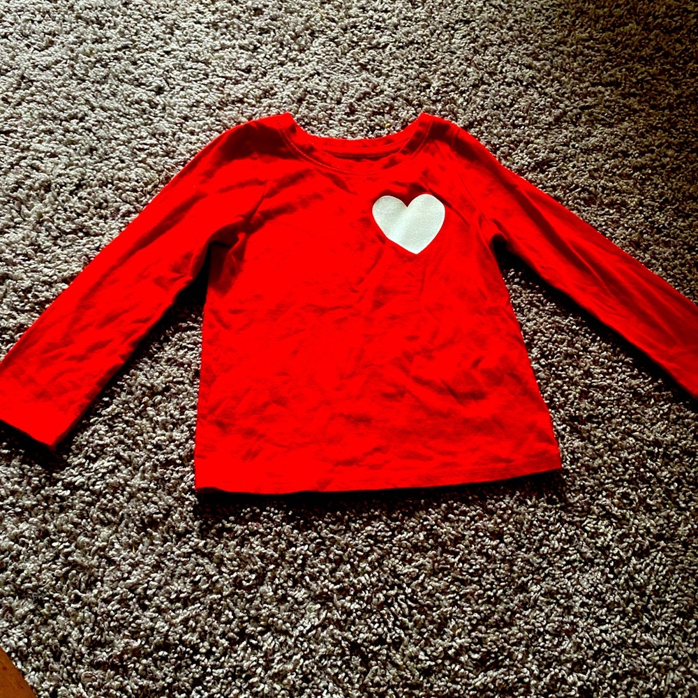 Toddler girls red heart shirt size 3T
